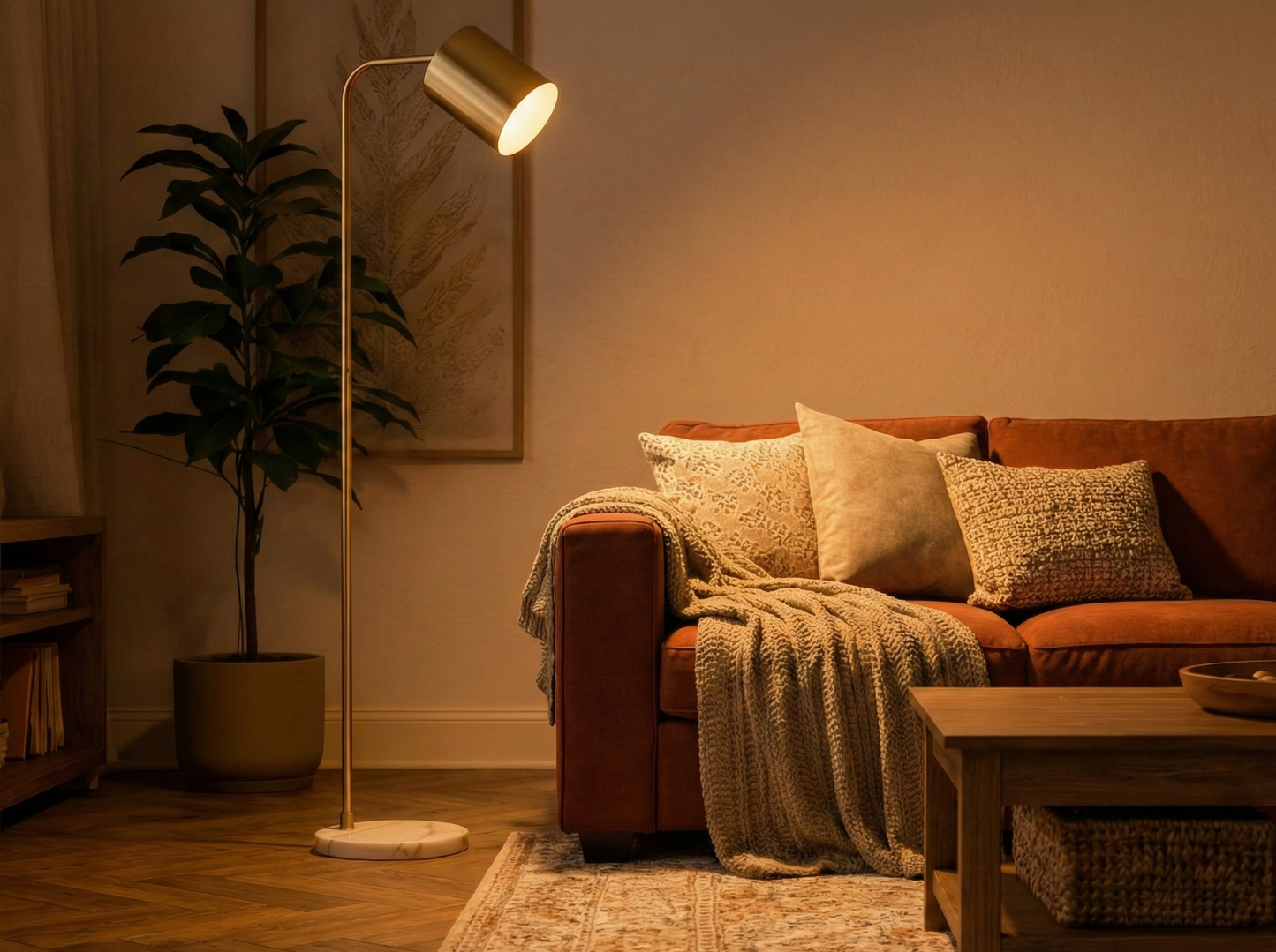 Snapper floor lamp gold marble