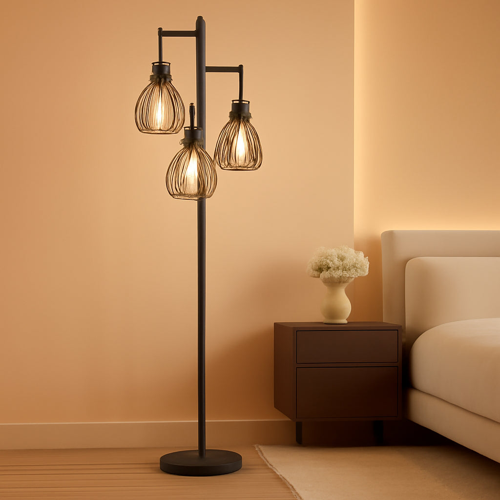 Dimmable Floor Lamp SeventyInch Black Edison Bulbs Included-0