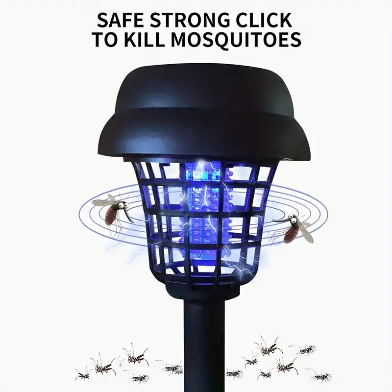 NNETM 2pcs Solar Mosquito Killer Lamp Set - Outdoor Waterproof Fly Trap & Insect Repellent