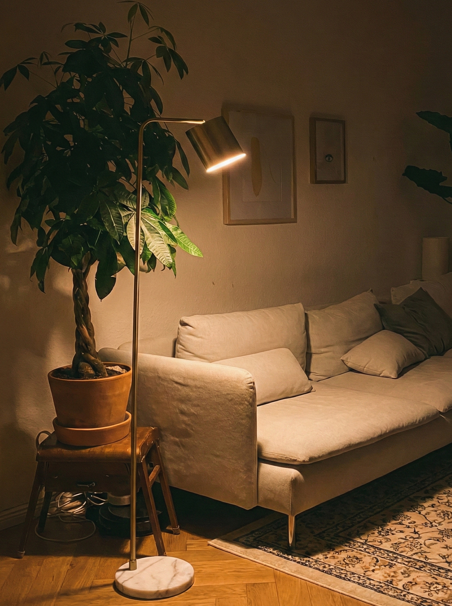 Snapper floor lamp gold marble